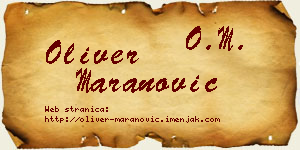 Oliver Maranović vizit kartica